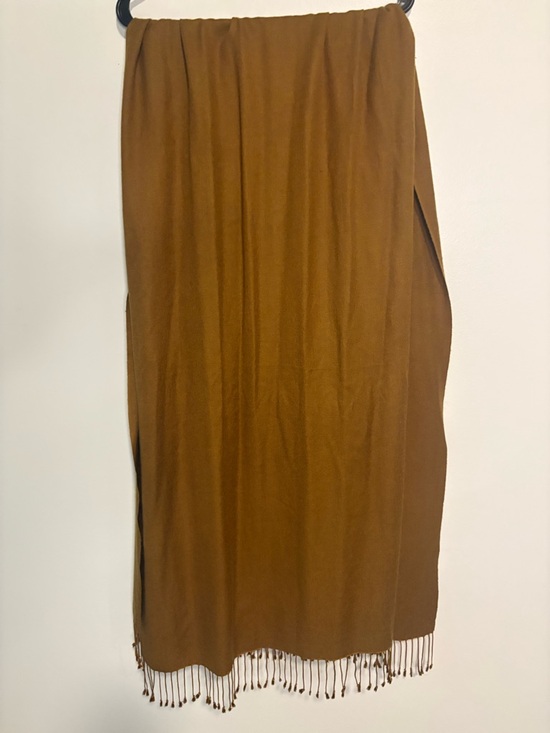 pashmina Accessories - pashmina Brown cashmere silk Wrap Scarf with Fringe